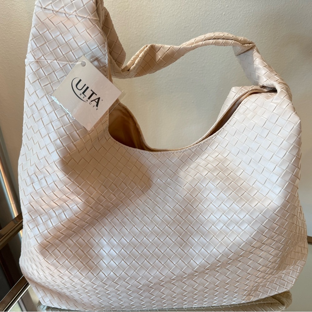 Ulta Beauty Ivory Textured Hobo Bag
